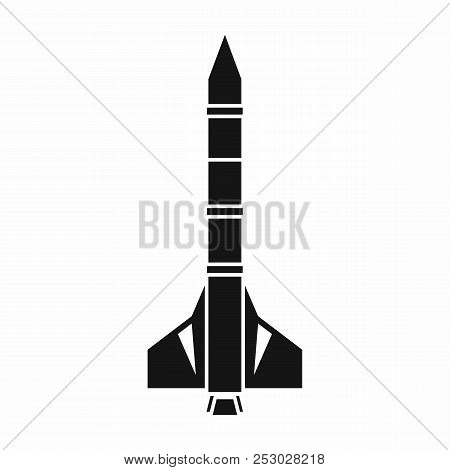 Atomic Rocket Icon In Simple Style Isolated On White Background. Weapons Symbol