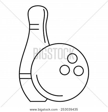 Bowling Icon. Outline Bowling Icon For Web Design Isolated On White Background