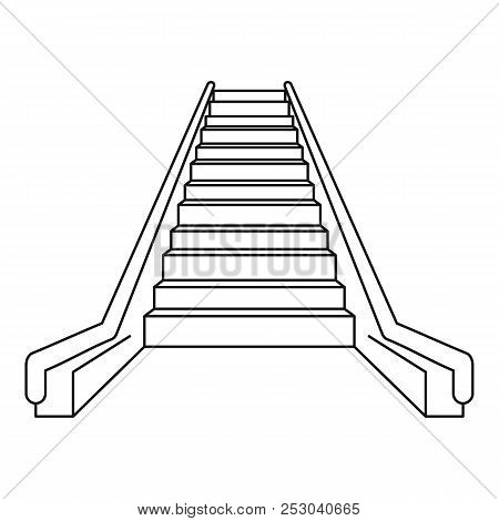 Escalator Icon. Outline Escalator Icon For Web Design Isolated On White Background