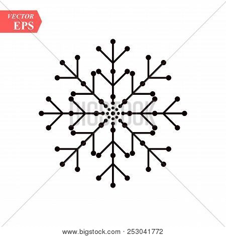 Snowflake Icon. Flat Vector Illustration In Black On White Background. Eps 10