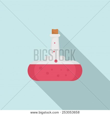 Red Boiling Potion Icon. Flat Illustration Of Red Boiling Potion Icon For Web Design