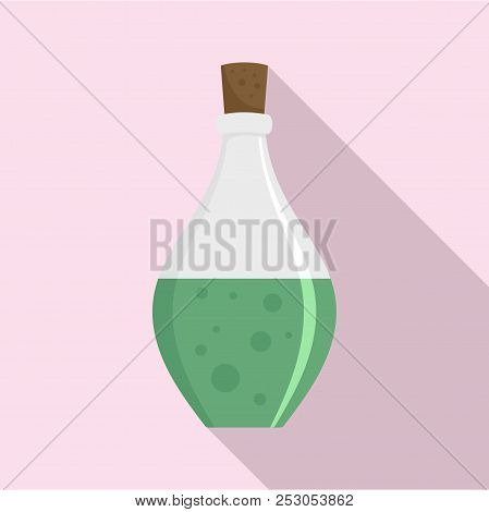 Potion Elixir Bottle Icon. Flat Illustration Of Potion Elixir Bottle Icon For Web Design