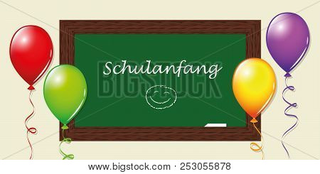 Back To School Green Board And Balloons Vector Illustration Eps10