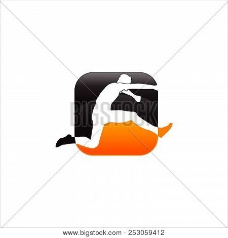 Illustration Jump People Silhouettes On White Background, Vector Illustration.eps 8.eps 10