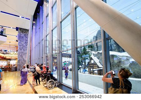 Dubai, Uae - April 07: Mall Of The Emirates Interior April 07, 2017 In Dubai, United Arab Emirates. 