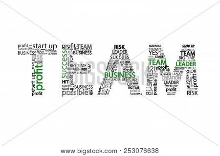 Team Word Clouid Business Concept, Isolated On White Background
