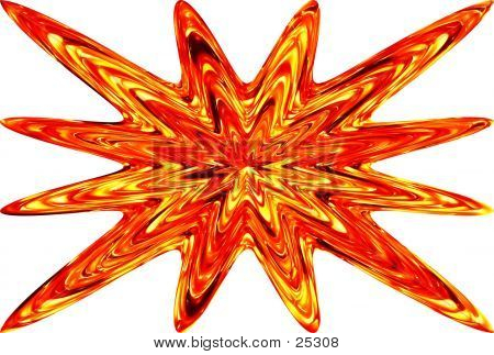 Design de vidro laranja - estrela