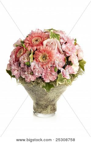 rosa Nelke mit Herbera bouquet