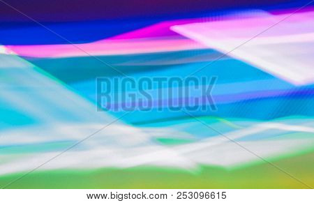 Colorful Lines Of Lights In Slow Shutter Speed, Abstract Photo