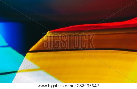 Colorful Lines Of Lights In Slow Shutter Speed, Abstract Photo