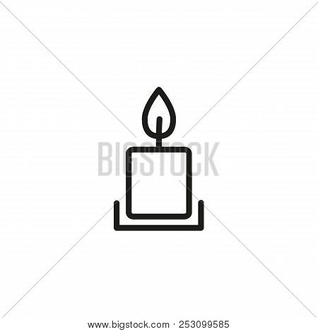 Candle Line Icon. Candles, Holder, Flame. Light Concept. Can Be Used For Topics Like Celebration, Ho