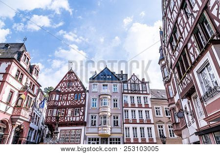 Historic Facades Bernkastel-kues Rhineland Palatinate Germany Picture Panorama