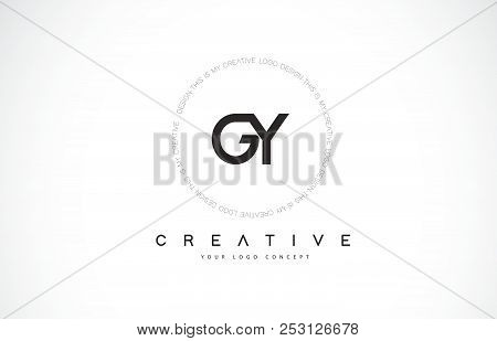 Gy G Y Logo Design With Black And White Creative Icon Text Letter Vector.