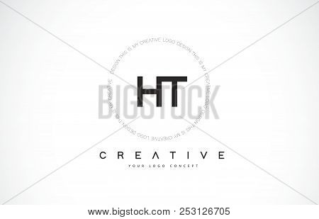 Ht H T Logo Design With Black And White Creative Icon Text Letter Vector.