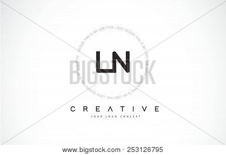 Ln L N Logo Design With Black And White Creative Icon Text Letter Vector.