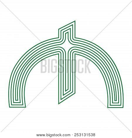 Manat Sign Azerbaijani,   Currency  Symbol  Icon Striped Vector Illustration  On A White Background