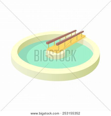 Round Pool Icon In Cartoon Style Isolated On White Background. Water Supplies Symbol