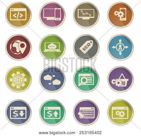Search Engine Optimization Vector Icons For User Interface Design