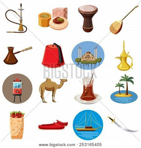 Cartoon Turkey Icons Set. Universal Turkey Icons To Use For Web And Mobile Ui, Set Of Basic Turkey E