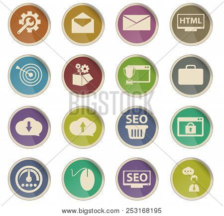 Search Engine Optimization Vector Icons For User Interface Design