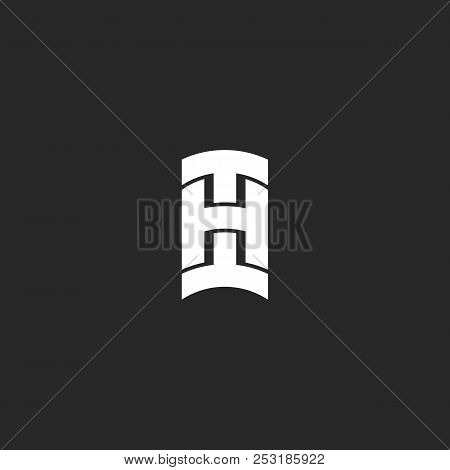 Initials Hi Bold Letters Logo Monogram, Identity White Emblem For T-shirt Print, Ih Creative Mark, T
