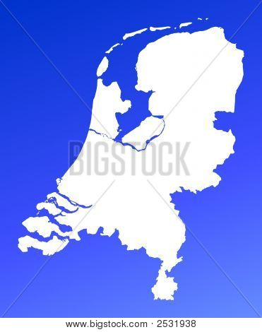 Holland kort på blå Gradient baggrund