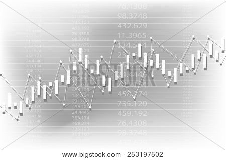 Business Candle Stick Chart Of Stock Market Investment Investment On A Gray Background. Business Con