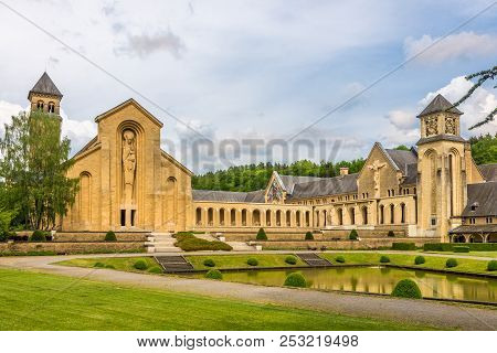 Orval,belgium - May 22,2018 - View To The Area Of Abbey Villers Devant Orval With Church. The First 