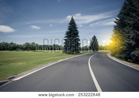 Ashalt Road At Modern City Green Park