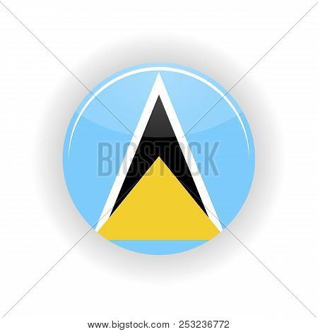 Saint Lucia Icon Circle Isolated On White Background. Castries Icon Illustration