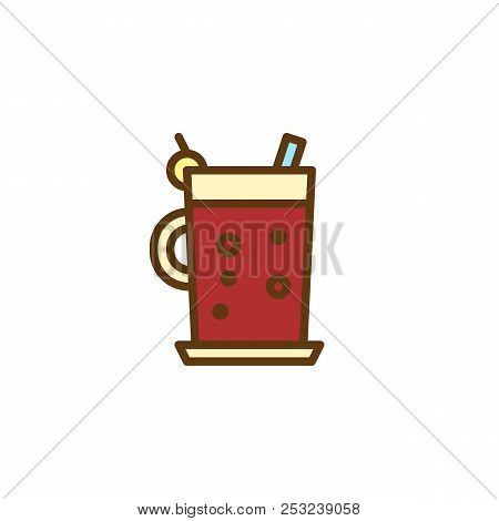 Sangria Glass Filled Outline Icon, Line Vector Sign, Linear Colorful Pictogram Isolated On White. Sa