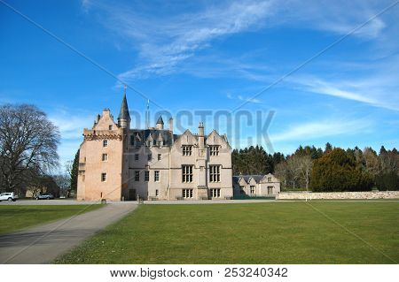 May 1st 2018 - Moray, Scotland: The Historic Brodie Castle On A Clear Spring Day.