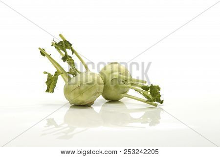 Kohlrabi Against White Background