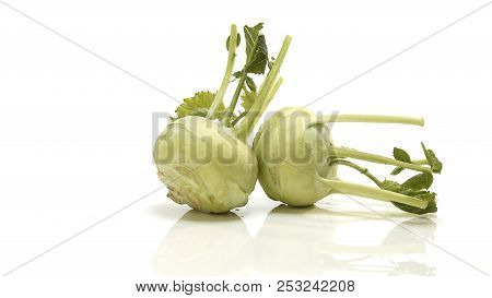 Kohlrabi Against White Background