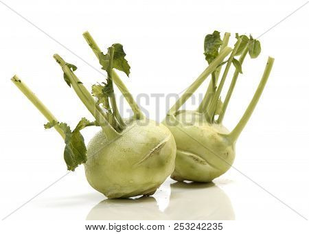 Kohlrabi Against White Background
