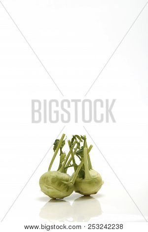 Kohlrabi Against White Background