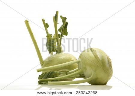 Kohlrabi Against White Background