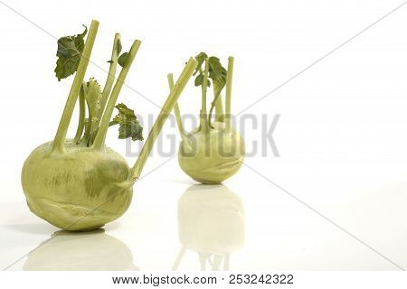 Kohlrabi Against White Background