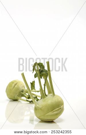 Kohlrabi Against White Background