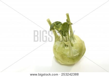 Kohlrabi Against White Background