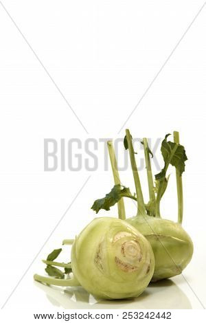 Kohlrabi Against White Background
