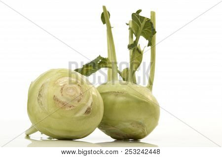 Kohlrabi Against White Background
