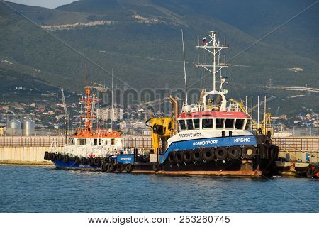 Novorossiysk, Russia - August 06, 2018: A Ship In The Port Of Novorossiysk. Novorossiysk Port.