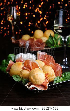 Coccoli Is An Appetizer From Italy. Pizza Dough Balls Are Fried And Sprinkled With Salt, Served With