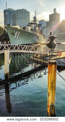 Sydney, Australia - May 22, 2017: At The Australian National Maritime Museum. Destroyer Hmas Vampire
