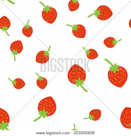 The Seamless Pattern. Tropical Ornamentred Red Strawberry