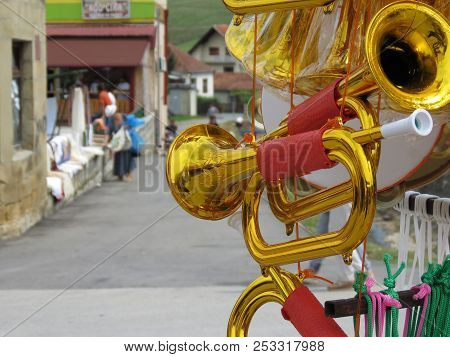 Guca, Serbia, August 11, 2018. 57th Trumpet Festival In Guca. Worldwide Known Music Festival In Serb