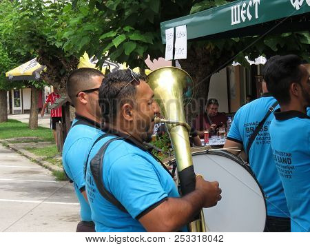 Guca, Serbia, August 11, 2018. 57th Trumpet Festival In Guca. Worldwide Known Music Festival In Serb