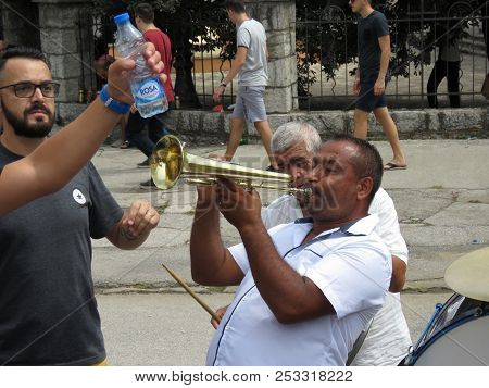 Guca, Serbia, August 11, 2018. 57th Trumpet Festival In Guca. Worldwide Known Music Festival In Serb
