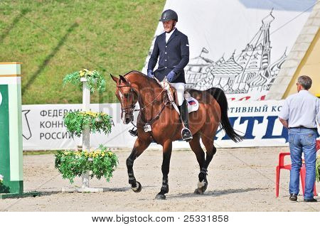 Cavalier sur cheval de saut Voir la